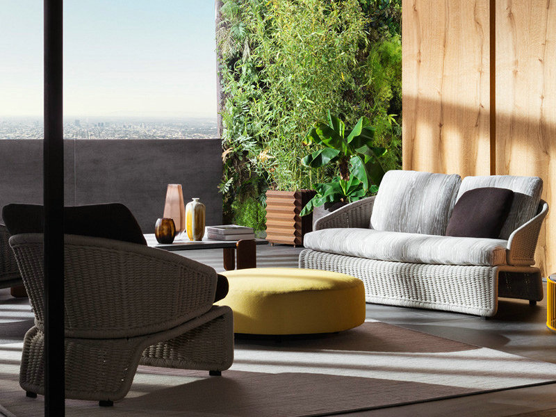 户外创意织带沙发组合软装客厅藤椅露台样板房阳台三件套北欧设计