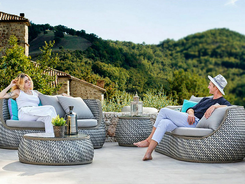 藤椅三件套户外阳台小沙发庭院北欧组合茶几简约休闲椅圆形藤沙发