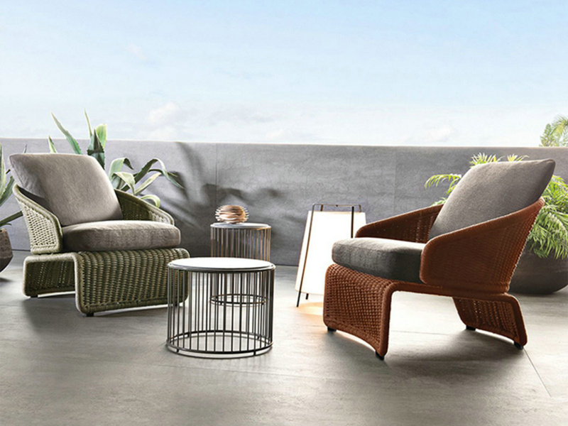 户外创意织带沙发组合软装客厅藤椅露台样板房阳台三件套北欧设计