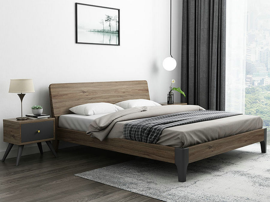 北欧现代简约实木床卧室家用小户型经济型双人床