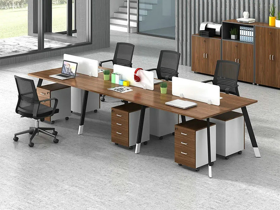 办公室桌子四人位简约现代职员电脑桌椅组合开放式工作位