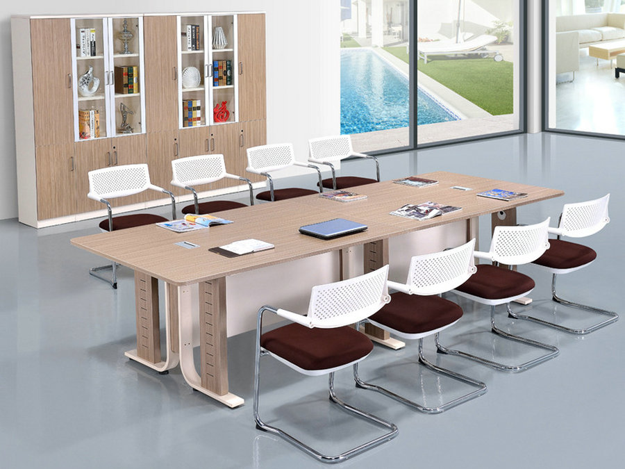 工厂定制会议桌钢木会议桌培训会议桌 办公室家具