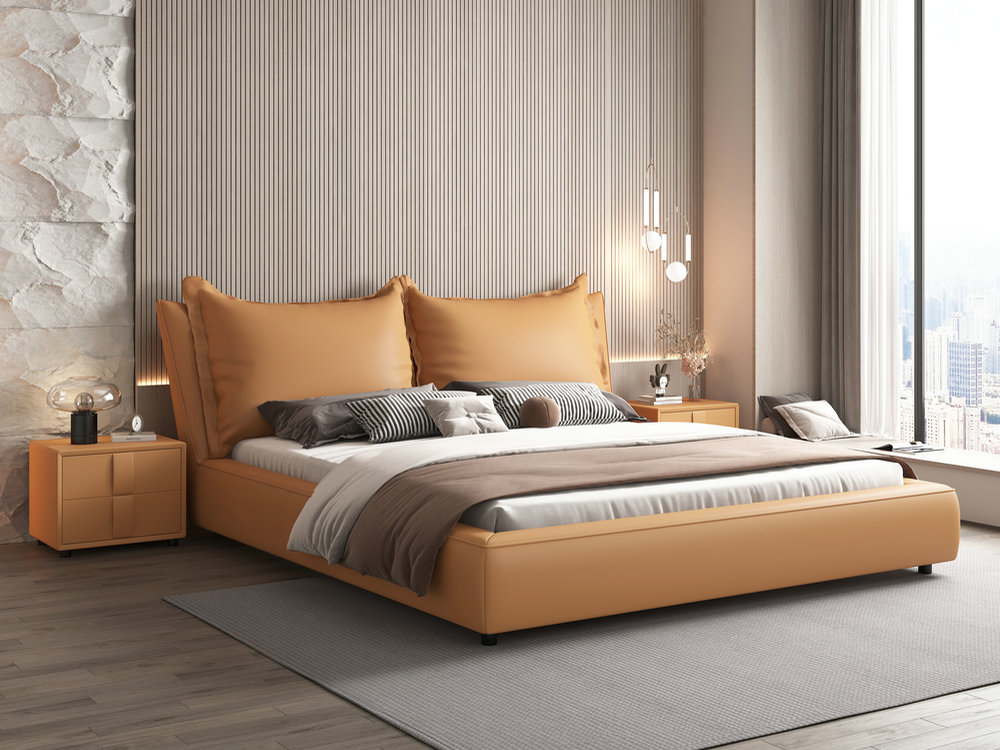 轻奢科技布床2米x2米大床双人主卧婚床1.8现代简约储物实木布艺床
