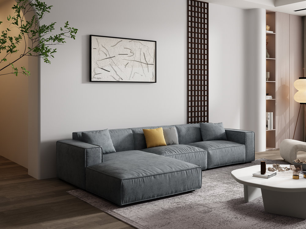 现代简约防污科技植麂皮磨砂绒布艺沙发客厅小户型大平层乳胶沙发