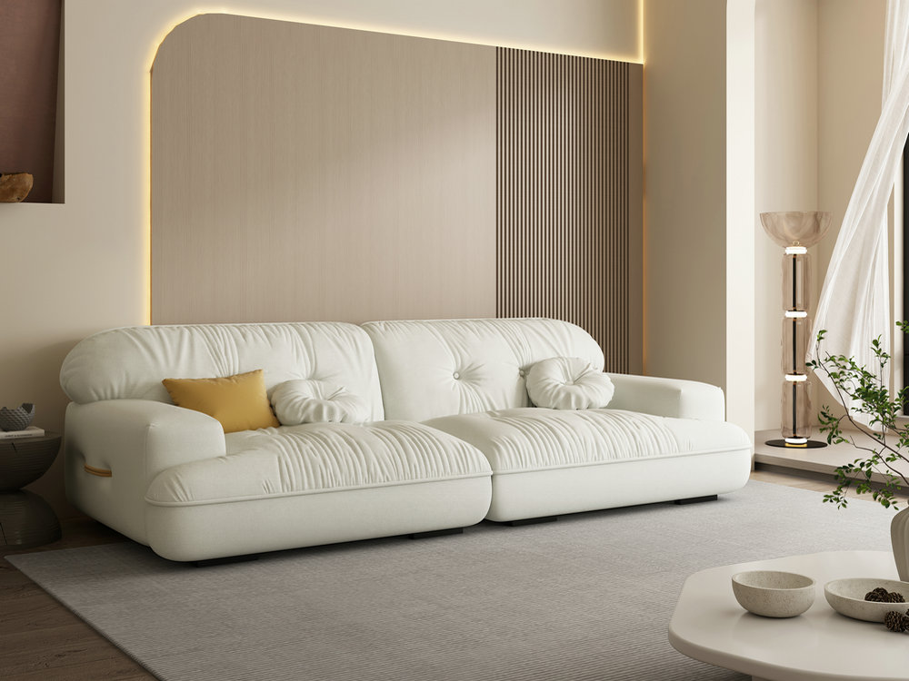 意式极简科技布艺沙发轻奢羽绒乳胶沙发超大深坐宽客厅沙发大户型