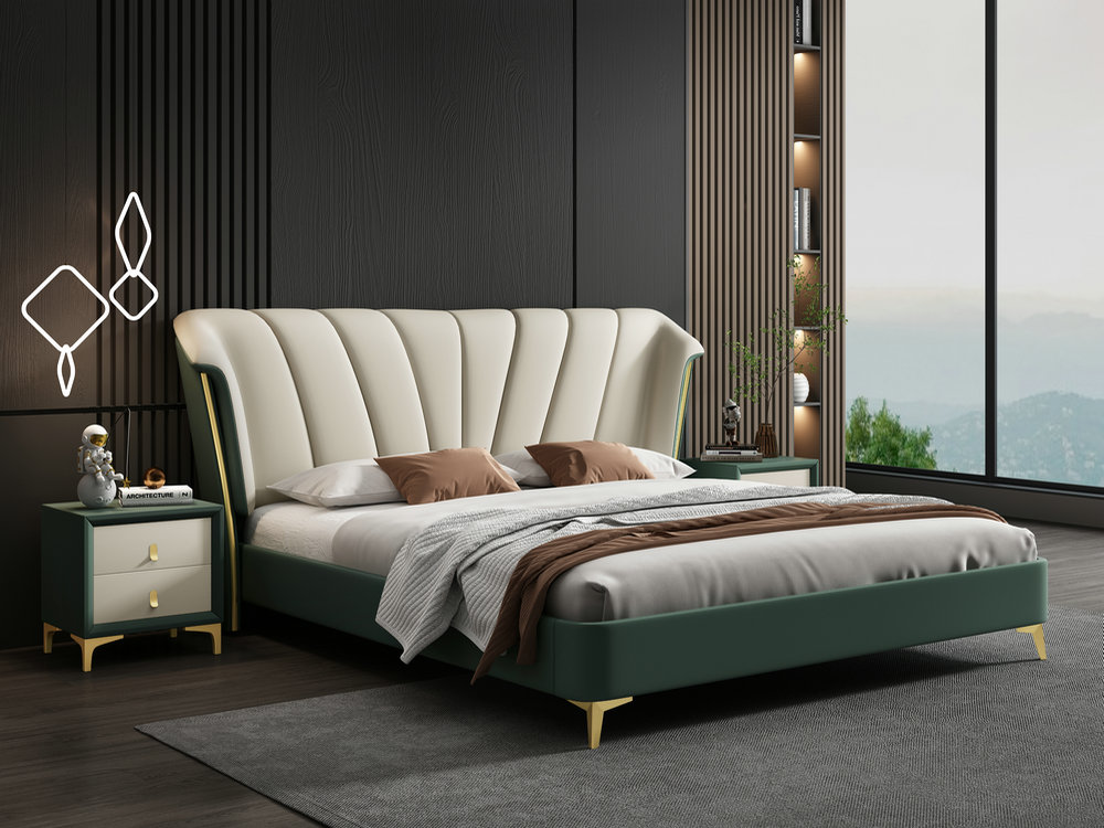 硅胶皮床免洗意式轻奢双人床1.8米现代简约主卧婚床布艺床
