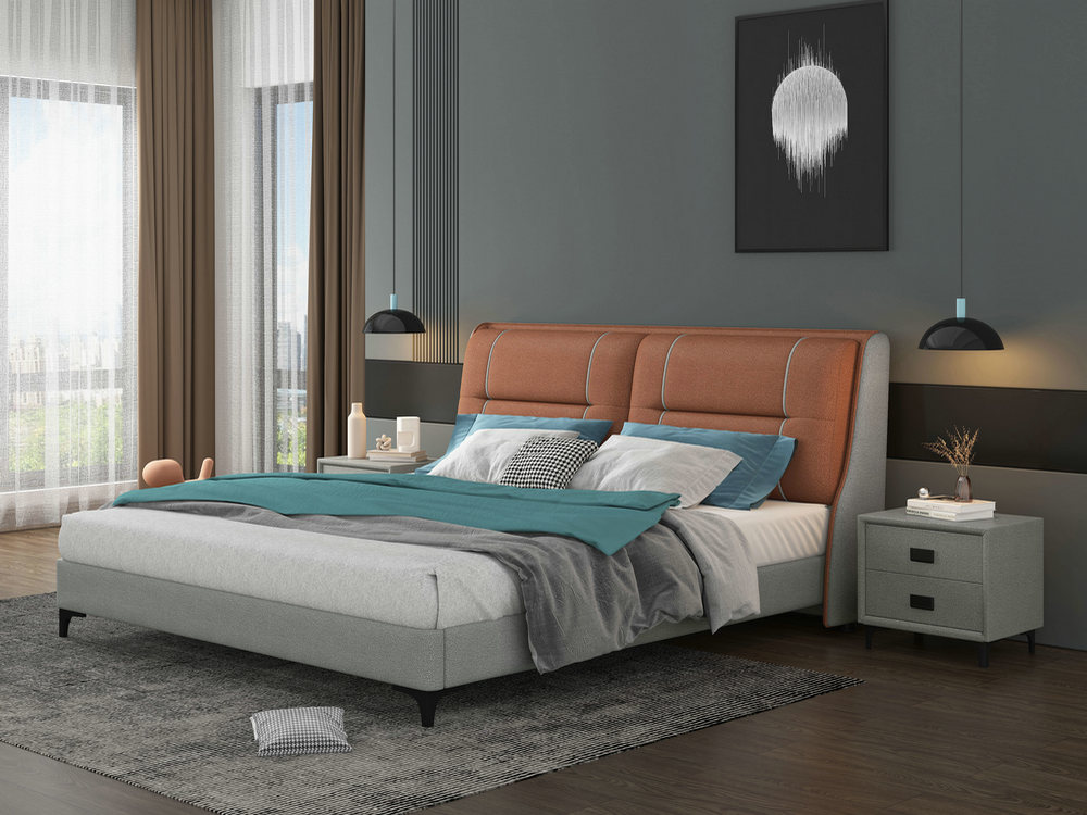 科技布床免洗意式轻奢双人床1.8米现代简约主卧婚床布艺床